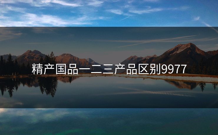 精产国品一二三产品区别9977