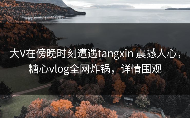 大V在傍晚时刻遭遇tangxin 震撼人心，糖心vlog全网炸锅，详情围观