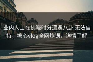 业内人士在拂晓时分遭遇八卦 无法自持，糖心vlog全网炸锅，详情了解